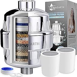 Aqua Earth 15 Stage Shower Filter with Vitamin C Shower Filters for Hard Water Img