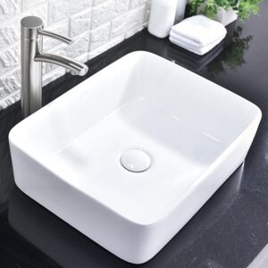 Comllen Above Counter White Porcelain Ceramic Bathroom Vessel Sink Img