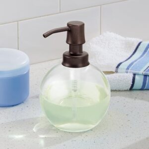 InterDesign Olivia Glass Liquid Soap & Lotion Dispenser Pump for Kitchen or Bathroom Countertops Img