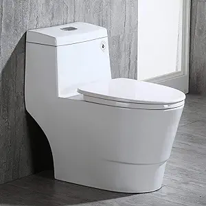 WoodBridge T-0001, Dual Flush Elongated One Piece Toilet Img