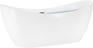 AKDY 67 Bathroom Oval White Color FreeStanding Acrylic Shower Soaking Bathtub Img