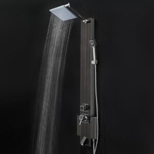 FireBird 48 Black Stainless Steel Shower Panel Tower Img